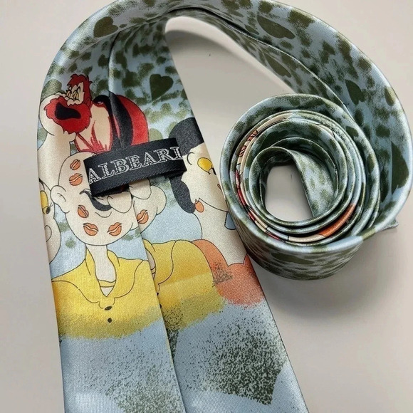 🌟✨2 for $30✨🌟 Vintage Albeari  Popeye And The Ladies Neck Tie - Picture 8 of 9